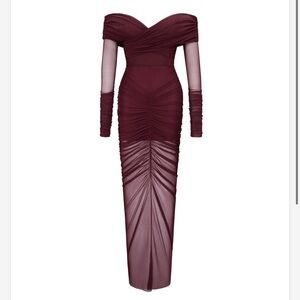 NWT JW PEI Women's Emily Elegant Off-Shoulder Ruched Gown